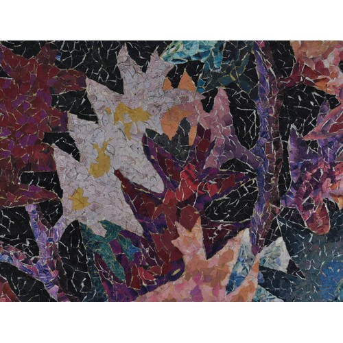 294 - A Collage On Board Depicting Leaves. 60cm x 84cm.