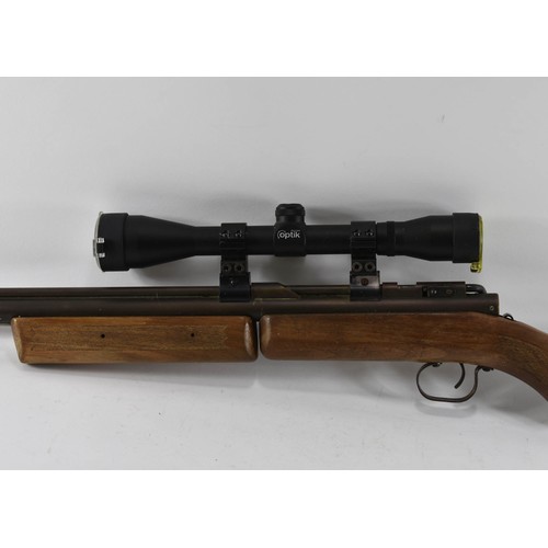 295 - A 22 Calibre Benjamin Franklin Model 342 Air Rifle Gun With Scope. Made In USA. T428026.