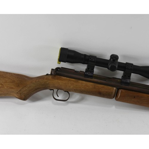 295 - A 22 Calibre Benjamin Franklin Model 342 Air Rifle Gun With Scope. Made In USA. T428026.