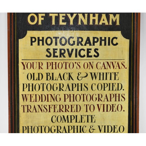 296 - A Vintage Hand Painted Advertising Sign Promoting An Old Shop In Teynahm, Kent.