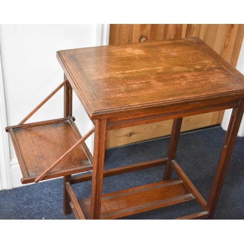 307 - A Flip Top Vintage Wooden Games Table Featuring A Flip Down Side and Twist Open Top Section to Place... 