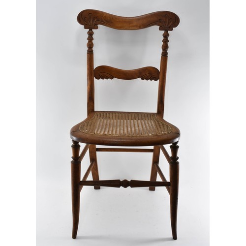 309 - A Victorian Caned Chair With Fleur De Lis Detailing