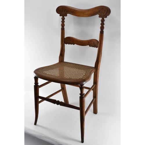 309 - A Victorian Caned Chair With Fleur De Lis Detailing