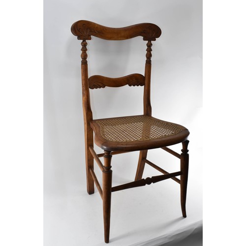 309 - A Victorian Caned Chair With Fleur De Lis Detailing