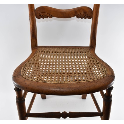 309 - A Victorian Caned Chair With Fleur De Lis Detailing