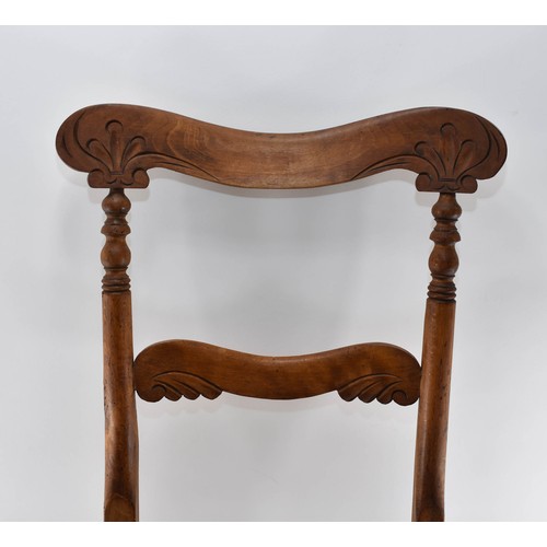 309 - A Victorian Caned Chair With Fleur De Lis Detailing