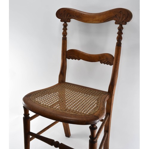 309 - A Victorian Caned Chair With Fleur De Lis Detailing