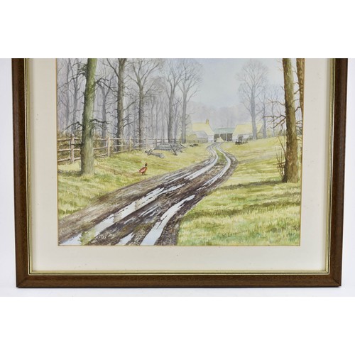 314 - F/M/G Original Watercolour Depicting A Landscape Track Scene. 63cm x 54cm. R. Lerpiniere Signed