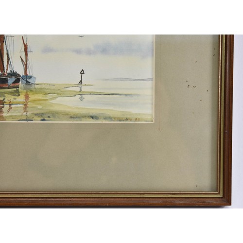 316 - F/M/G Original Watercolour Of A Fishing Boat / Barge. 41cm x 32cm. D. Phillips? Signed