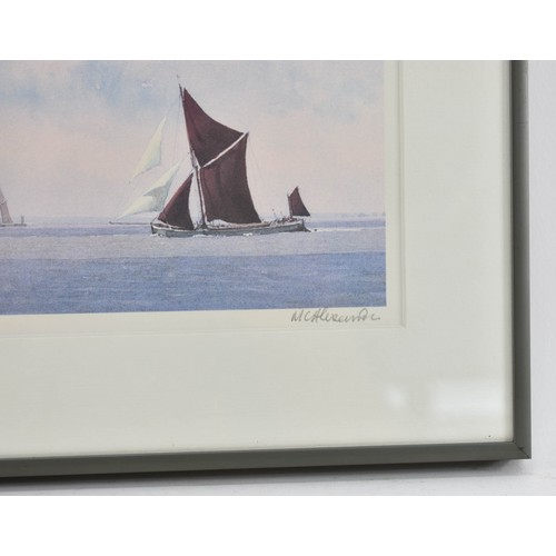 319 - F/M/G Print Of A Barge. 638/850 By M.C. Alexander. 29cm x 24cm.