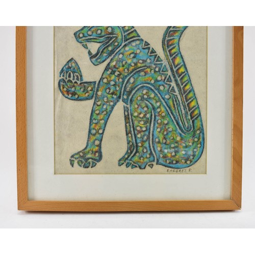 321 - Framed and Glazed Mayan Rubbing Signed P. Argaez P - 53 x 43cm