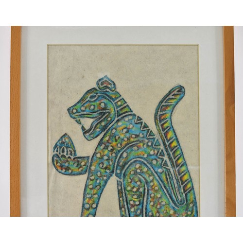 321 - Framed and Glazed Mayan Rubbing Signed P. Argaez P - 53 x 43cm