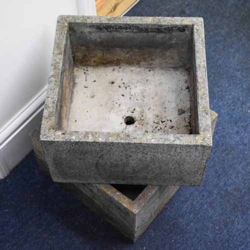 324 - 2 Concrete Square Planters / Pots. 34cm x 34cm.