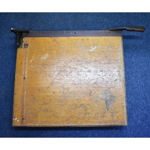 328 - A Large Vintage Excel School Guillotine. 70cm x 61cm.