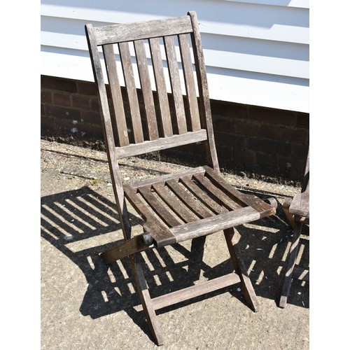 334 - A Pair Of Wooden Folding Garden Chairs