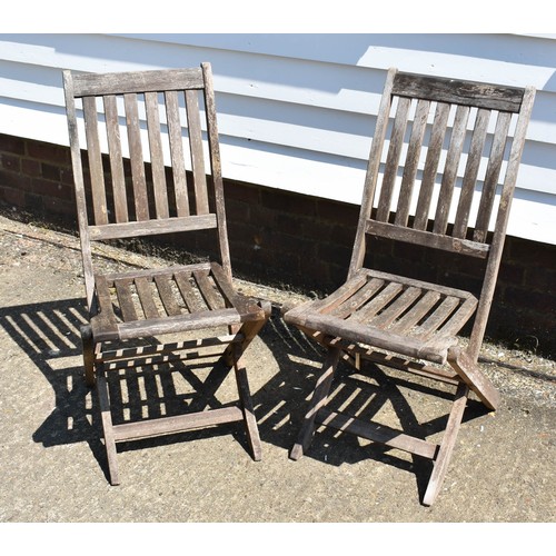 334 - A Pair Of Wooden Folding Garden Chairs