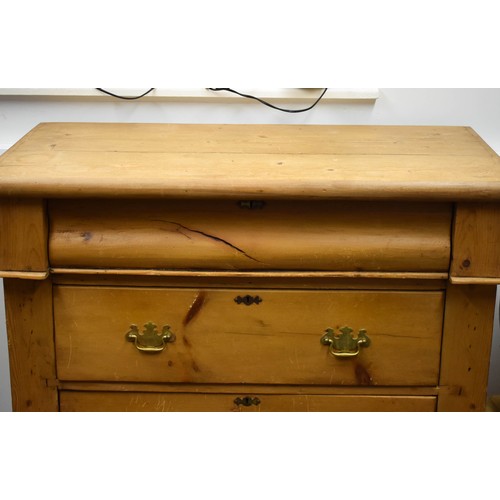 346 - A Stunning Aged Pine Scottish Chest Of Drawers