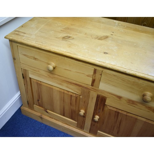 349 - A Delightful Aged Pine Sideboard. 130cm x 60cm x 75cm.