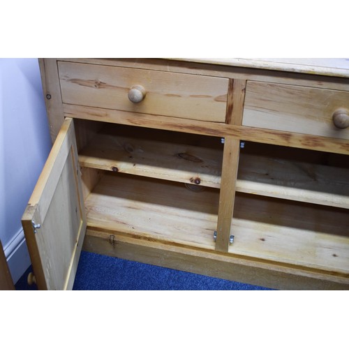 349 - A Delightful Aged Pine Sideboard. 130cm x 60cm x 75cm.