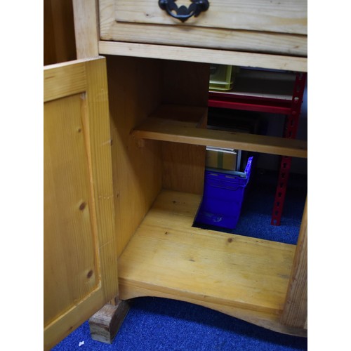 350 - An Aged Pine Sideboard. (A/F). 128cm x 50cm x 90cm.