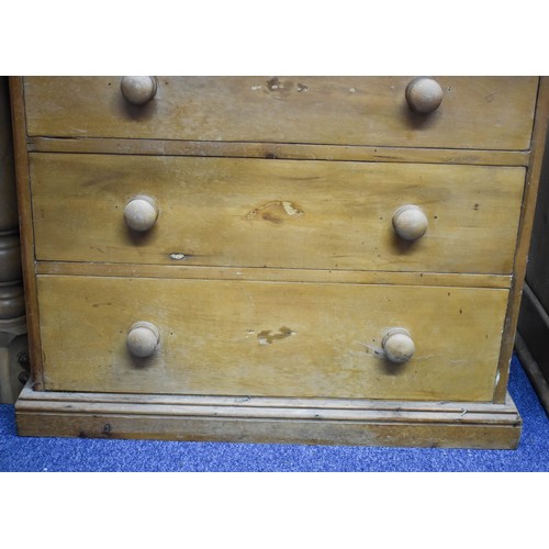 364 - A Small Aged Chest Of 3 Pine Drawers. 84cm x 47cm x 72cm.