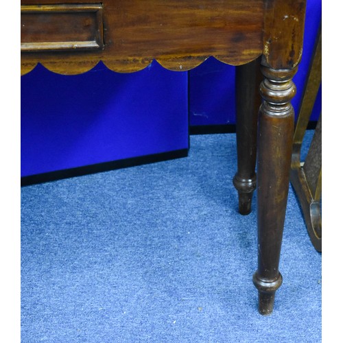 374 - An Aged Hall Console Table With Drawer. 100cm x 45cm x 75cm.