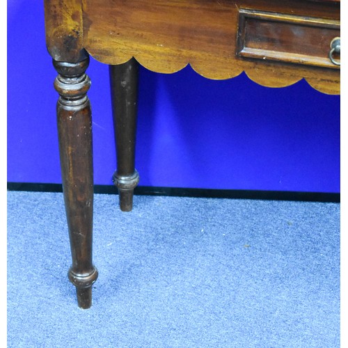 374 - An Aged Hall Console Table With Drawer. 100cm x 45cm x 75cm.