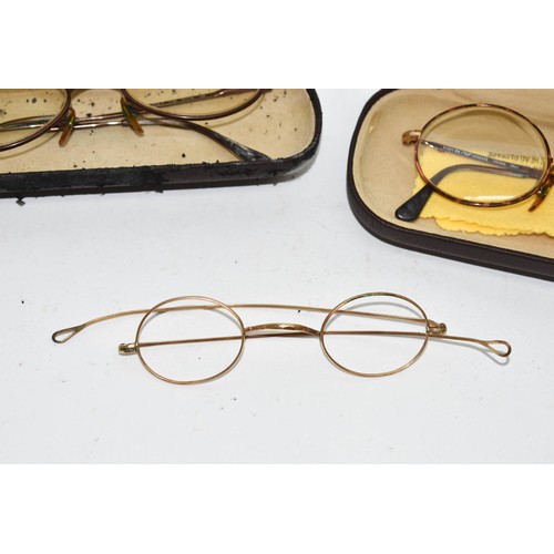 386 - 2 Boxed Giorgio Armani Glasses + Antique Spectacles