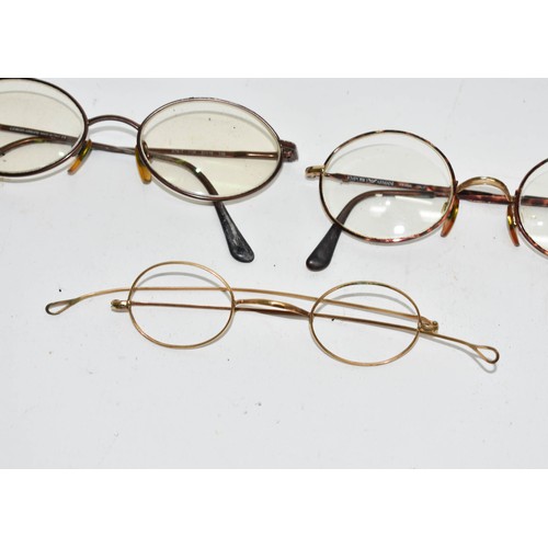 386 - 2 Boxed Giorgio Armani Glasses + Antique Spectacles