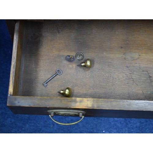 389 - An Antique Roll Top Bureau (Has Key)