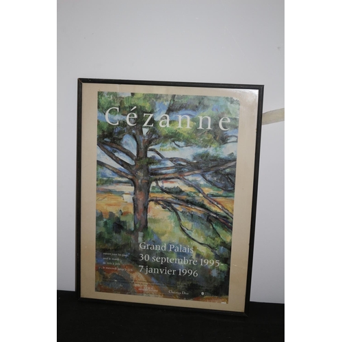 218 - Original 1995 poster of Cezanne Exhibition London, framed and glazed slight crack on glass 67x 52 cm