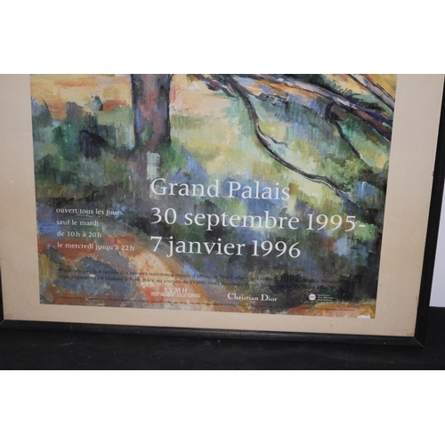 218 - Original 1995 poster of Cezanne Exhibition London, framed and glazed slight crack on glass 67x 52 cm