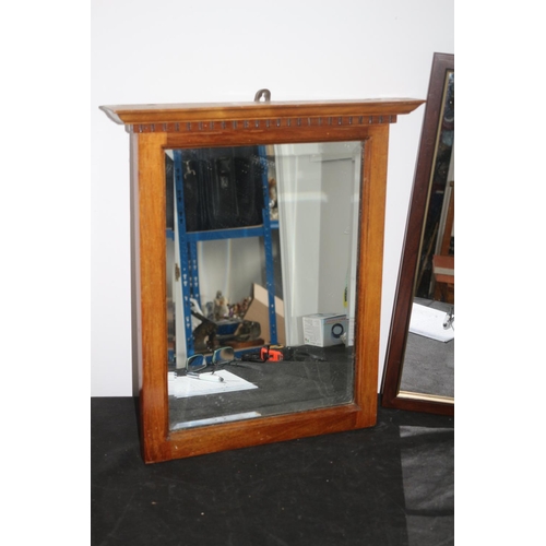 219 - Vintage Kensington Mirror from Boots and Vintage Bevelled Oak framed Glass Mirror