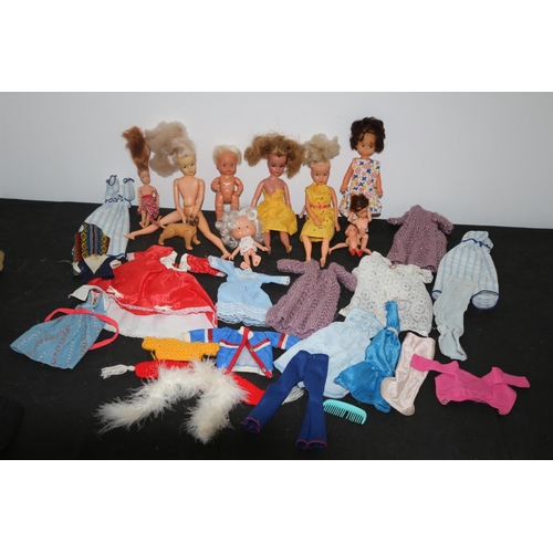 221 - Collection of Vintage Dolls and Clothing