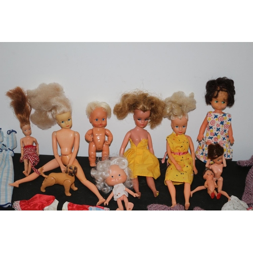 221 - Collection of Vintage Dolls and Clothing