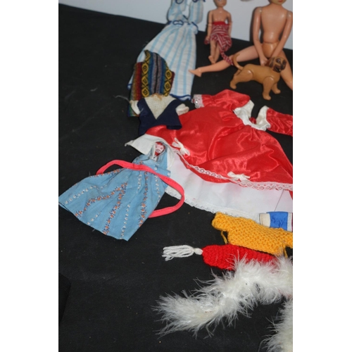 221 - Collection of Vintage Dolls and Clothing