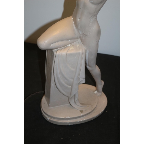 222 - Naked Lady Plaster Lamp with Shell Shade 76cm Working