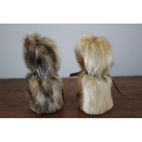 226 - Pair of Real Fur Covered Inuit / Native American Eskimos