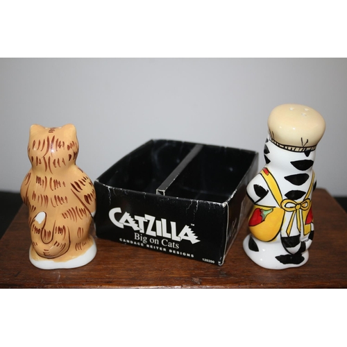 227 - Catzilla By Candace Reiter Design Salt and Pepper