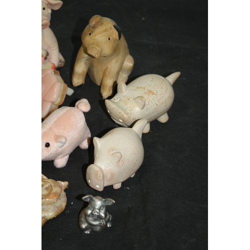 233 - A Collection of Pig Ornaments, Stone Pottery and more