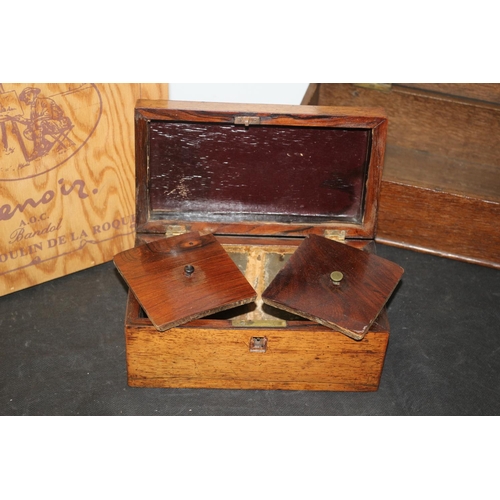 234 - Old Tea Caddy (A/F) Vintage Wooden Box and Artists Box