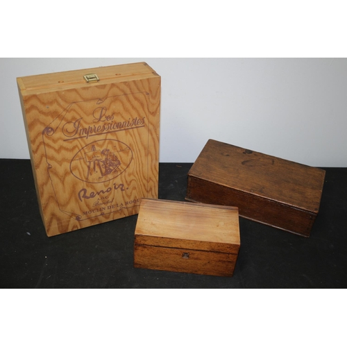 234 - Old Tea Caddy (A/F) Vintage Wooden Box and Artists Box