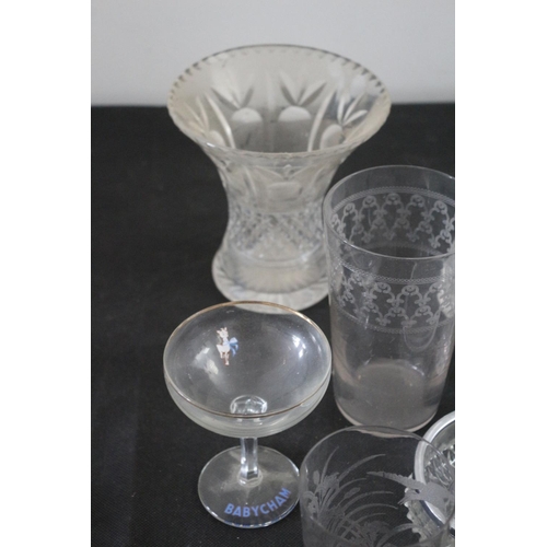 412 - A Good  Selection of Glass Items Including Babycham, Decanter Sminoff