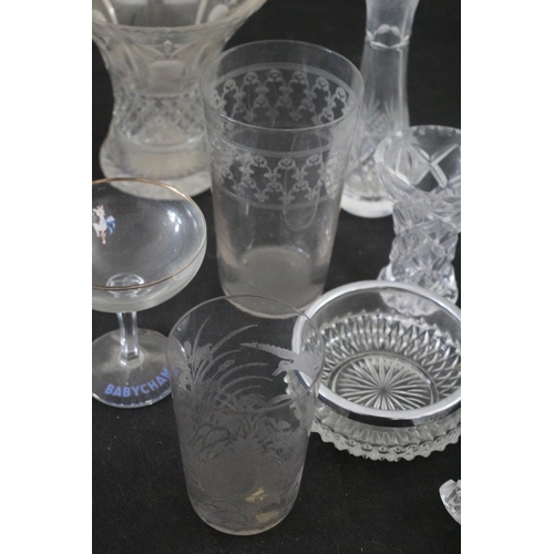 412 - A Good  Selection of Glass Items Including Babycham, Decanter Sminoff