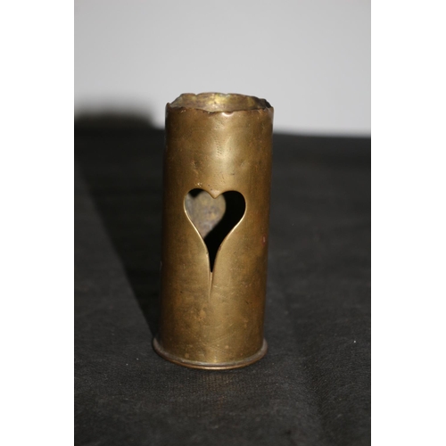 426 - Small piece of Trench Art with Love Heart mark A PX 09 unfinished to Edge