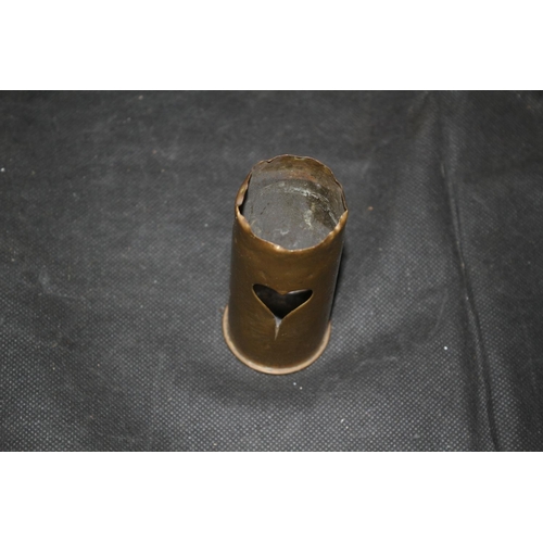 426 - Small piece of Trench Art with Love Heart mark A PX 09 unfinished to Edge