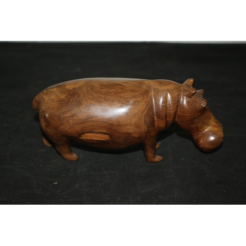 432 - A Tactile Heavy Solid Wood Hippopotamus