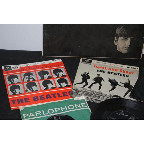 442 - A Selection of Beatle Vinyls mainly 45's with 1 LP