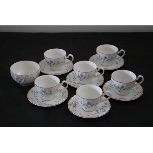 143 - 6 Cups and Saucers plus one Bowl Summer Chintz Johnson Bro