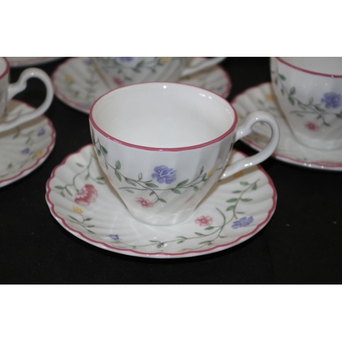 143 - 6 Cups and Saucers plus one Bowl Summer Chintz Johnson Bro